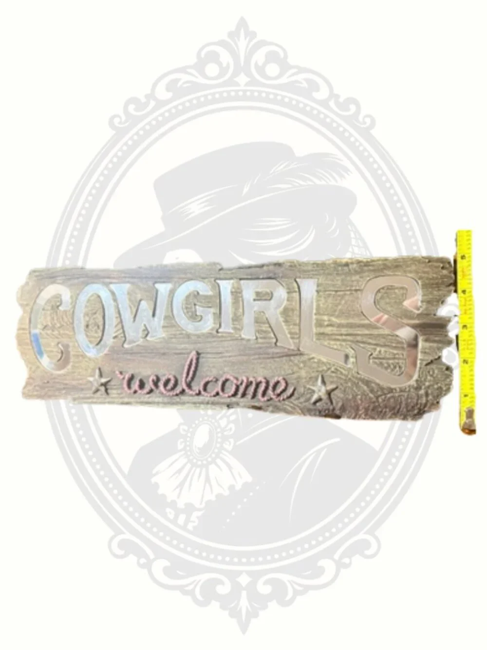 Cowgirls Welcome Mirror Wall Sign Rustic Western Farmhouse Country Decor